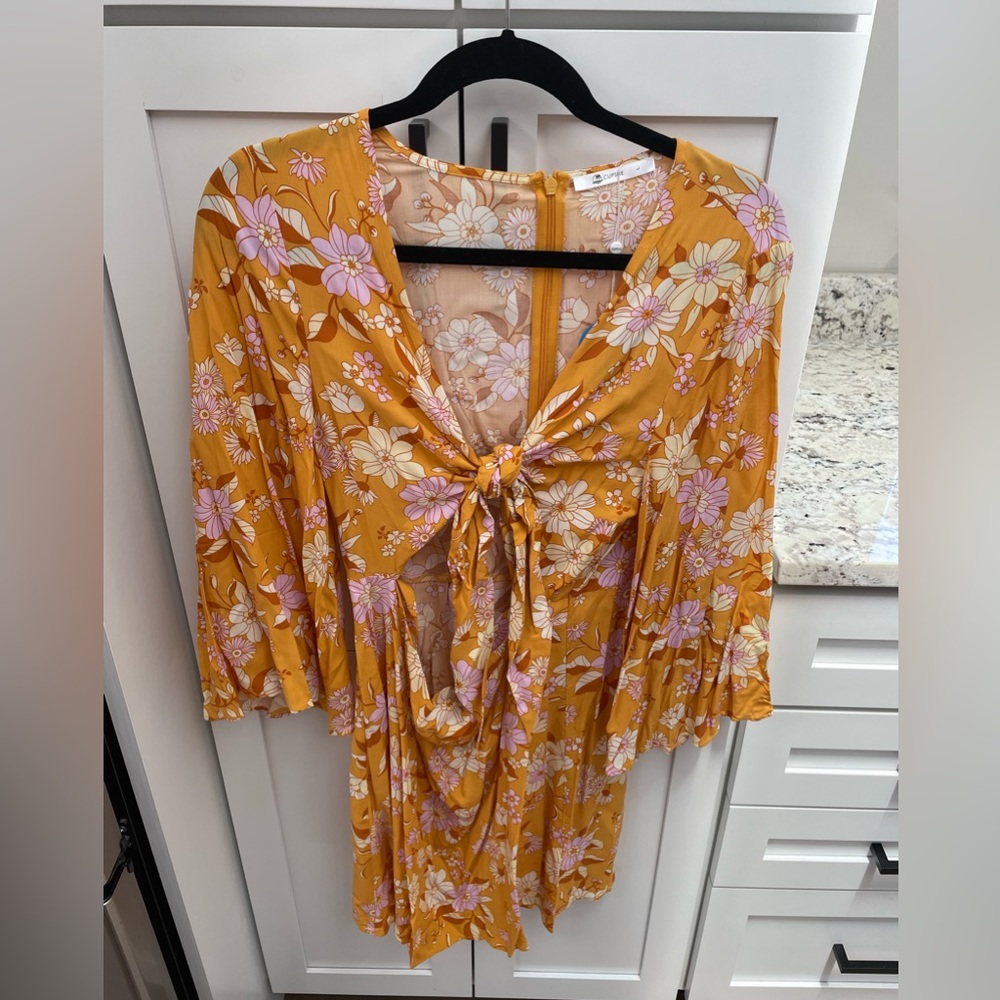 Flirty bell sleeve mini dress